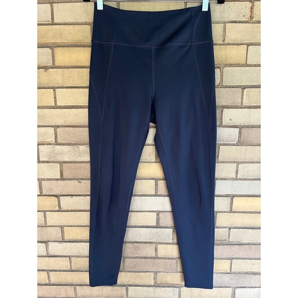 Girlfriend Collective Navy Blue High Rise Compression Leggings Size Large